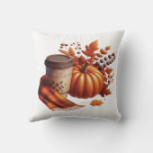 Herfst Koffie & Pompoen Kussen (Achterkant)