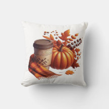 Herfst Koffie & Pompoen Kussen