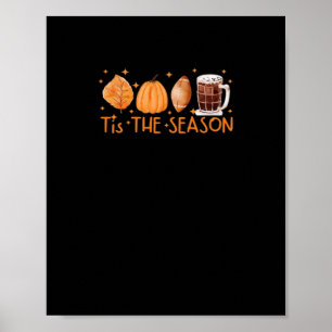 Herfst Koffie Schattig Liefhebber Halloween Pompoe Poster