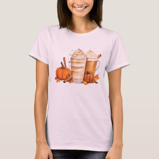 Herfst Koffie T-shirt: Brouwen Herfst Bliss T-shirt (Voorkant)