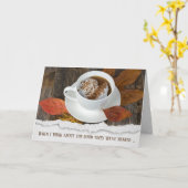 Herfst Koffie Vriendschap Kaart (Gele Bloem)