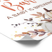 Herfst Koffiebalk een Baby is een bordje met schoe Poster (Hoek)