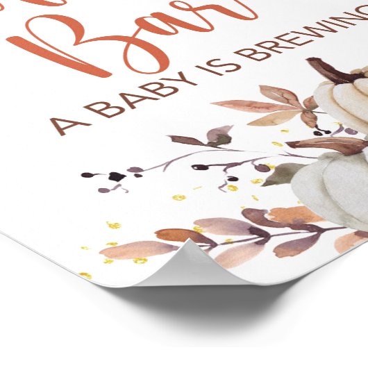 Herfst Koffiebalk een Baby is een bordje met schoe Poster (Hoek)