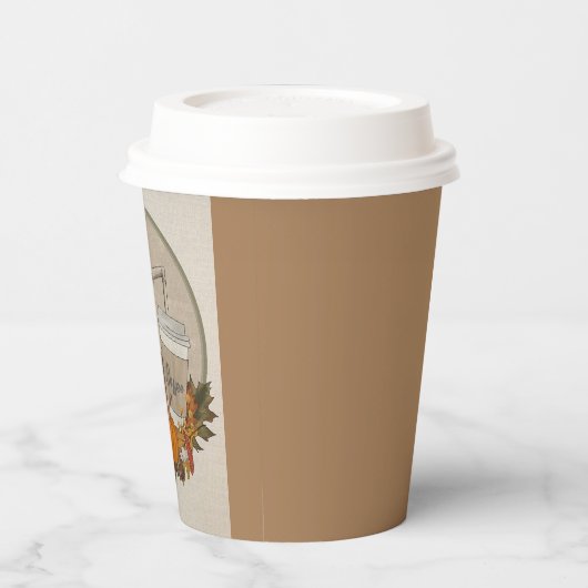 Herfst Koffiedocument Kopje met Deksel Papieren Bekers (Links)