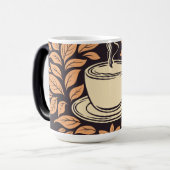 Herfst koffiekop botanisch patroon 15 oz mok (Voorkant links)