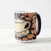 Herfst koffiekop botanisch patroon 15 oz mok (Voorkant rechts)