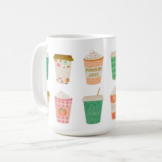 Herfst koffiekopjes | herfst pompoen kruiden latte koffiemok (Voorkant links)