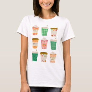 Herfst koffiekopjes   herfst pompoen kruiden latte t-shirt