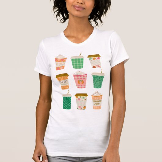 Herfst koffiekopjes | herfst pompoen kruiden latte t-shirt (Voorkant)