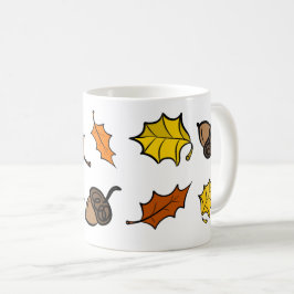 Herfst koffiemok - Bladeren & eikels