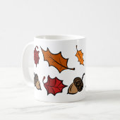 Herfst koffiemok - Bladeren & eikels (Voorkant links)