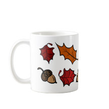 Herfst koffiemok - Bladeren & eikels