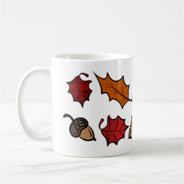 Herfst koffiemok - Bladeren & eikels