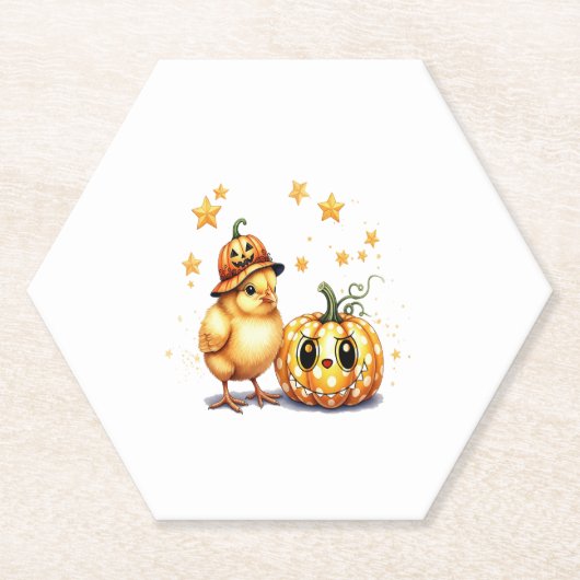 Herfst Koffiepompoen Mok met poes Kartonnen Onderzetters (Voorkant)