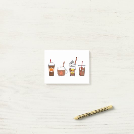 herfst koffiepompoen najaar post-it® notes (Op bureau)