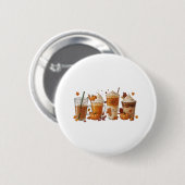 Herfst Koffiepompoen Ronde Button 5,7 Cm (Voorkant /achterkant)