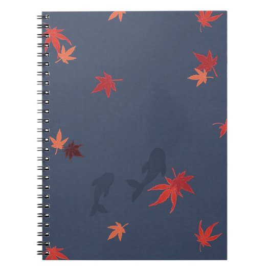 Herfst Koi - blauw Notitieboek (Voorkant)