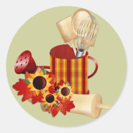 Herfst Koken gereedschap Ronde Sticker
