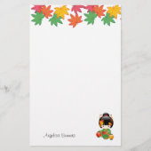 Herfst Kokeshi Doll - Green Kimono Geisha Girl Briefpapier (Voorkant)