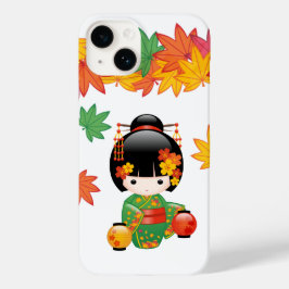 Herfst Kokeshi Doll - Green Kimono Geisha Girl Case-Mate iPhone 14 Hoesje
