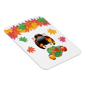 Herfst Kokeshi Doll - Green Kimono Geisha Girl Magneet (Rechterzijde)