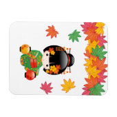 Herfst Kokeshi Doll - Green Kimono Geisha Girl Magneet (Horizontaal)