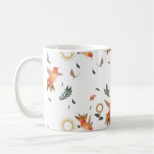 Herfst Kolibrie Bloemmotief Koffiemok