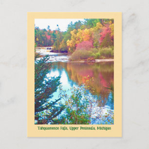 Herfst komt naar Upper Peninsula, Michigan ansicht Briefkaart
