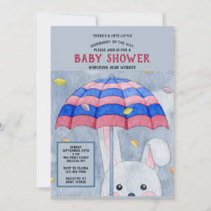 Herfst Konijn Baby Shower Uitnodiging