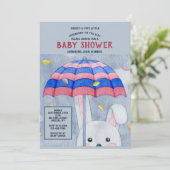 Herfst Konijn Baby Shower Uitnodiging (Staand voorkant)