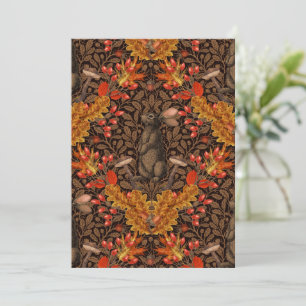 Herfst konijn op bruin