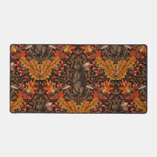 Herfst konijn op bruin bureaumat (Voorkant)