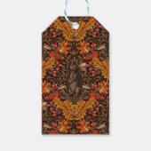 Herfst konijn op bruin cadeaulabel (Voorkant)