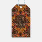 Herfst konijn op bruin cadeaulabel (Achterkant)