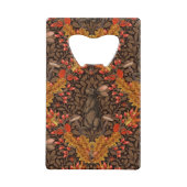 Herfst konijn op bruin creditkaart flessenopener (Achterkant)