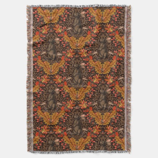 Herfst konijn op bruin deken (Voorkant Verticaal)