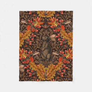 Herfst konijn op bruin fleece deken