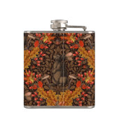 Herfst konijn op bruin heupfles (Achterkant)