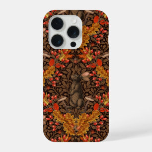 Herfst konijn op bruin iPhone 15 pro case