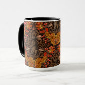 Herfst konijn op bruin mok (Voorkant links)