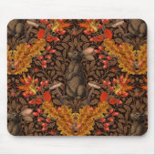 Herfst konijn op bruin muismat (Voorkant)