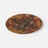 Herfst konijn op bruin papieren bordje (Gekanteld)