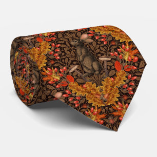 Herfst konijn op bruin stropdas