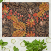 Herfst konijn op bruin theedoek (Gevouwen)