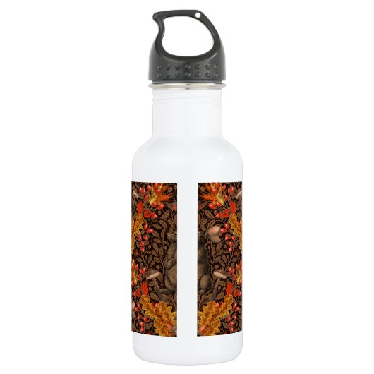 Herfst konijn op bruin waterfles  (Achterkant)