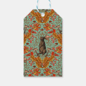 Herfst konijn op lichtgroen cadeaulabel (Achterkant)