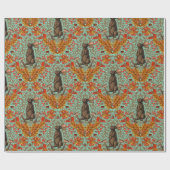 Herfst konijn op lichtgroen cadeaupapier (Vlak)