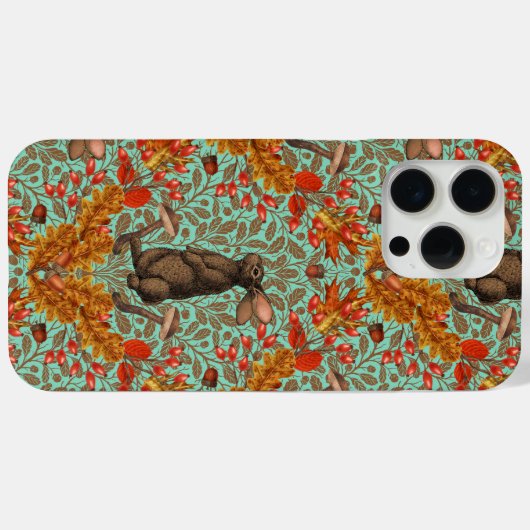 Herfst konijn op lichtgroen Case-Mate iPhone case (Achterkant (horizontaal))