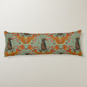 Herfst konijn op lichtgroen lichaamskussen (Achterkant)