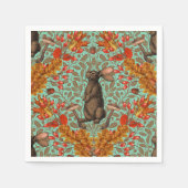 Herfst konijn op lichtgroen servet (Voorkant)